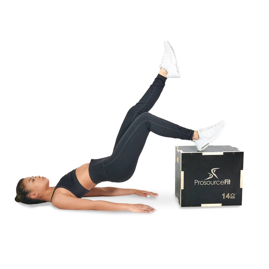 ProsourceFit 3 in 1 Wood Power Grip Plyometric Box, 16/12/14 Black ps ...