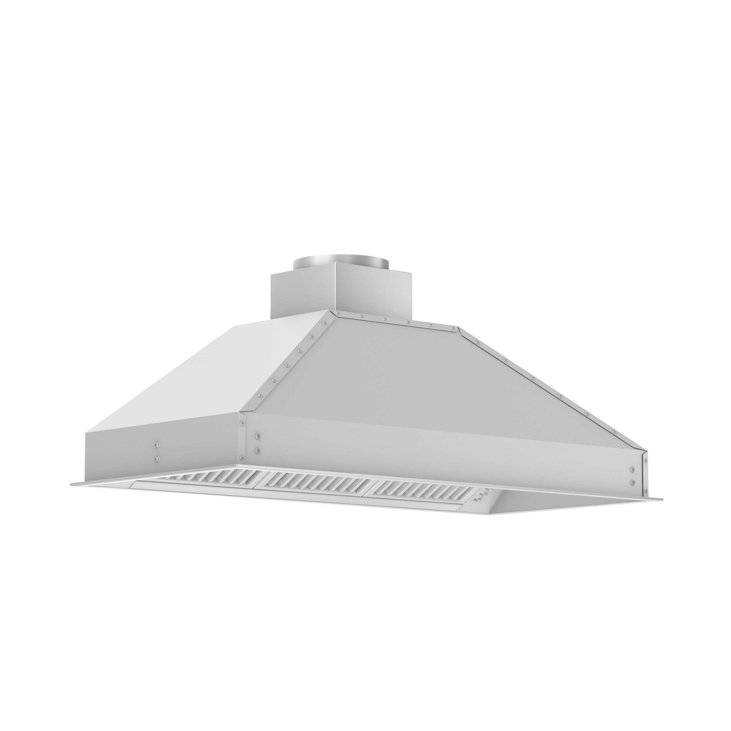 Left. ZLINE - ZLINE 52" Ducted Wall Mount Range Hood Insert in Stainless Steel (721-52) - Stainless Steel.