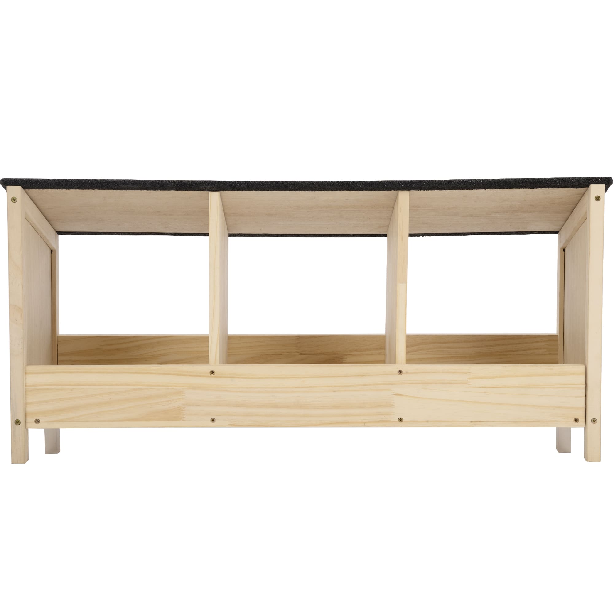 Boyel Living - Natural Wood Color Chicken Coop with Waterproof Roof and 3 Nest Areas with Pine WoodandAsphalt - Brown