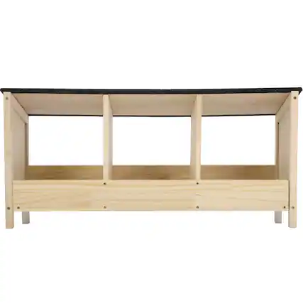 Front. Boyel Living - Natural Wood Color Chicken Coop with Waterproof Roof and 3 Nest Areas with Pine WoodandAsphalt - Brown.