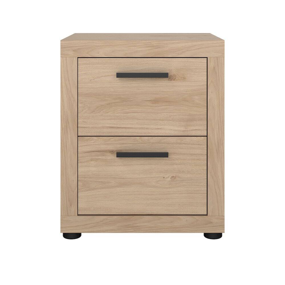 Alt View 3. Tvilum - Mira 2 Drawer Nightstand, Jackson Hickory - Brown.
