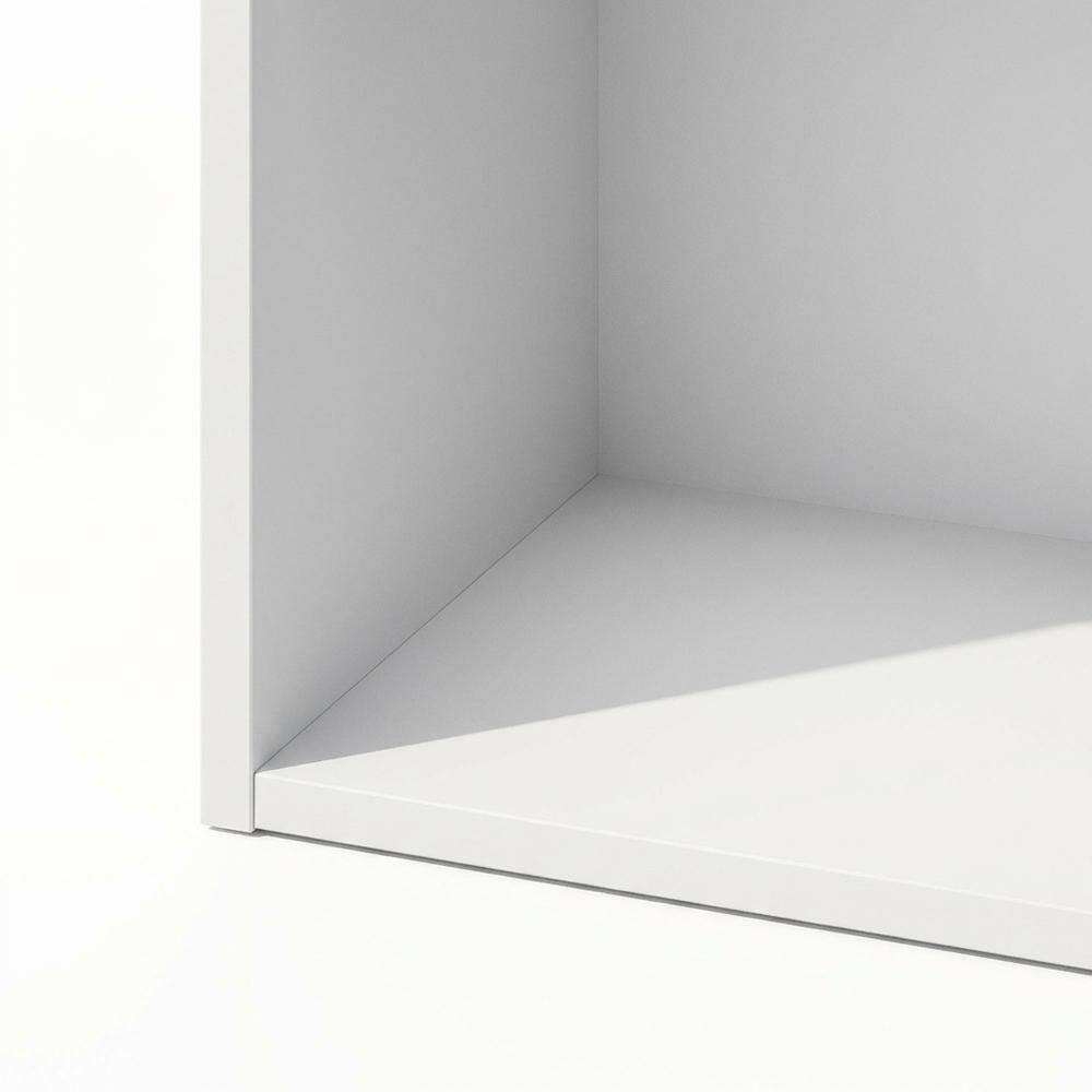 Back. FurniFact - Wooden 2-Tier Open Shelf Closet and Clothing Storage Organizer - White.