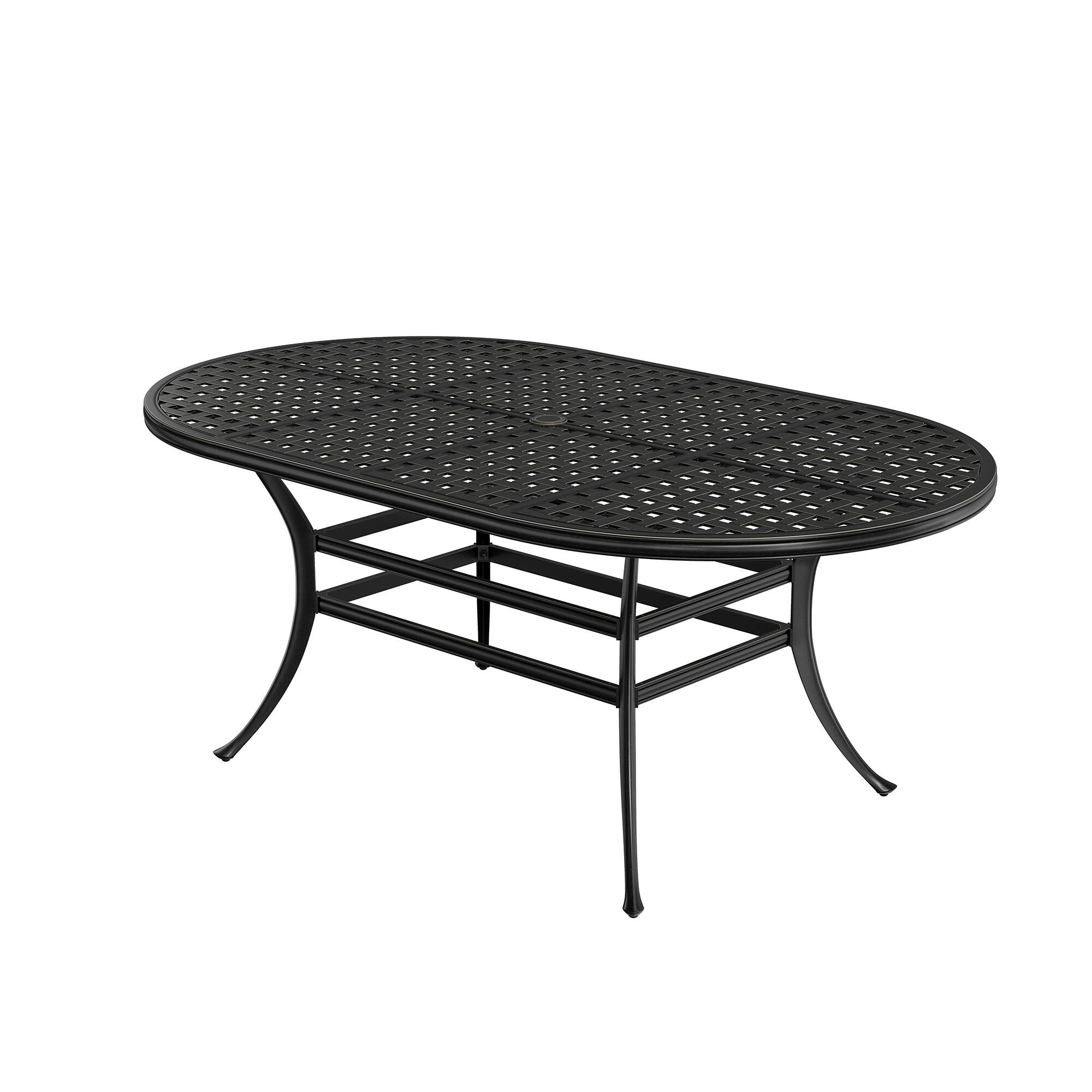 Front. Mondawe - Cast Aluminum Outdoor Dining Table - Bronze.
