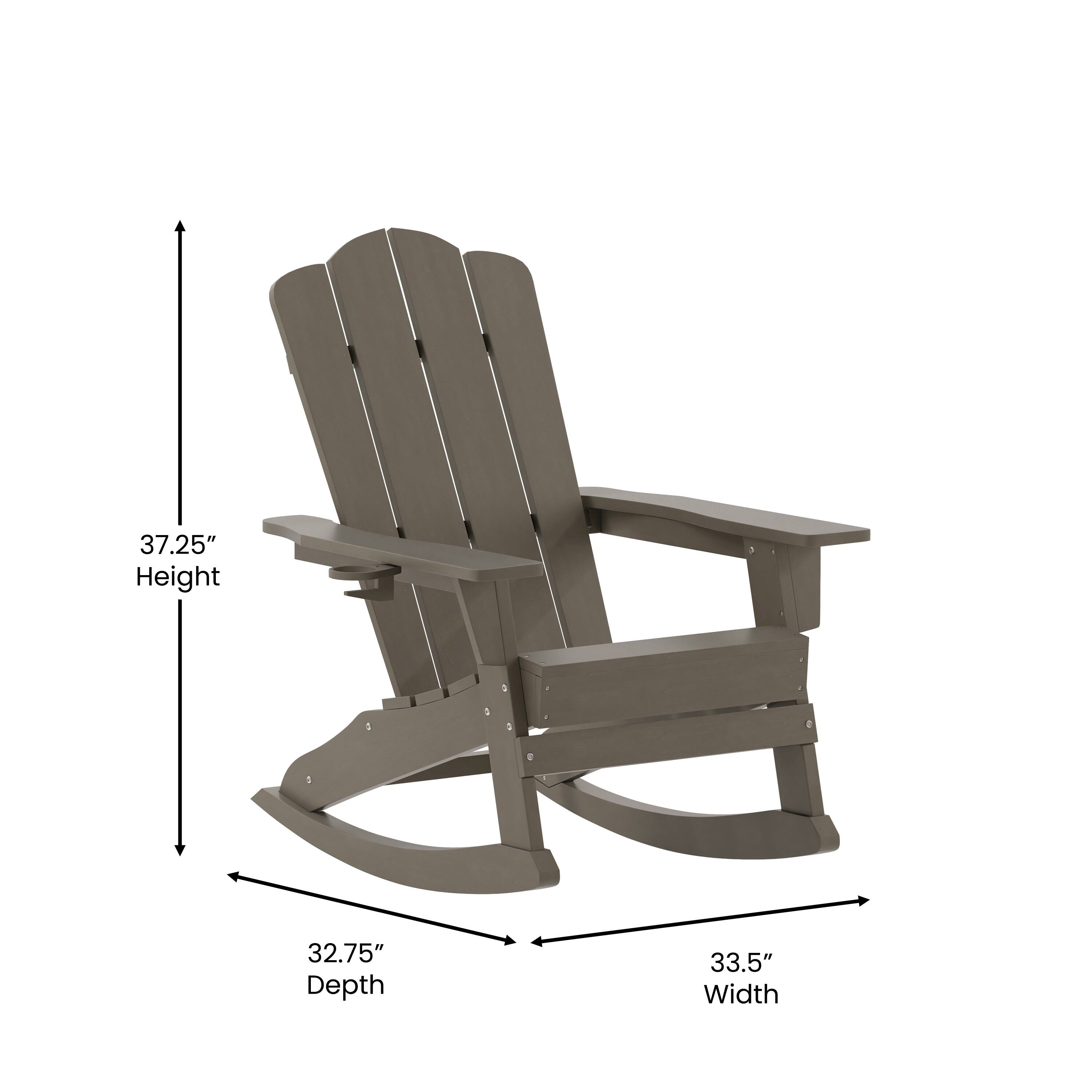 37.25" Height  
32.75" Depth  
33.5" Width