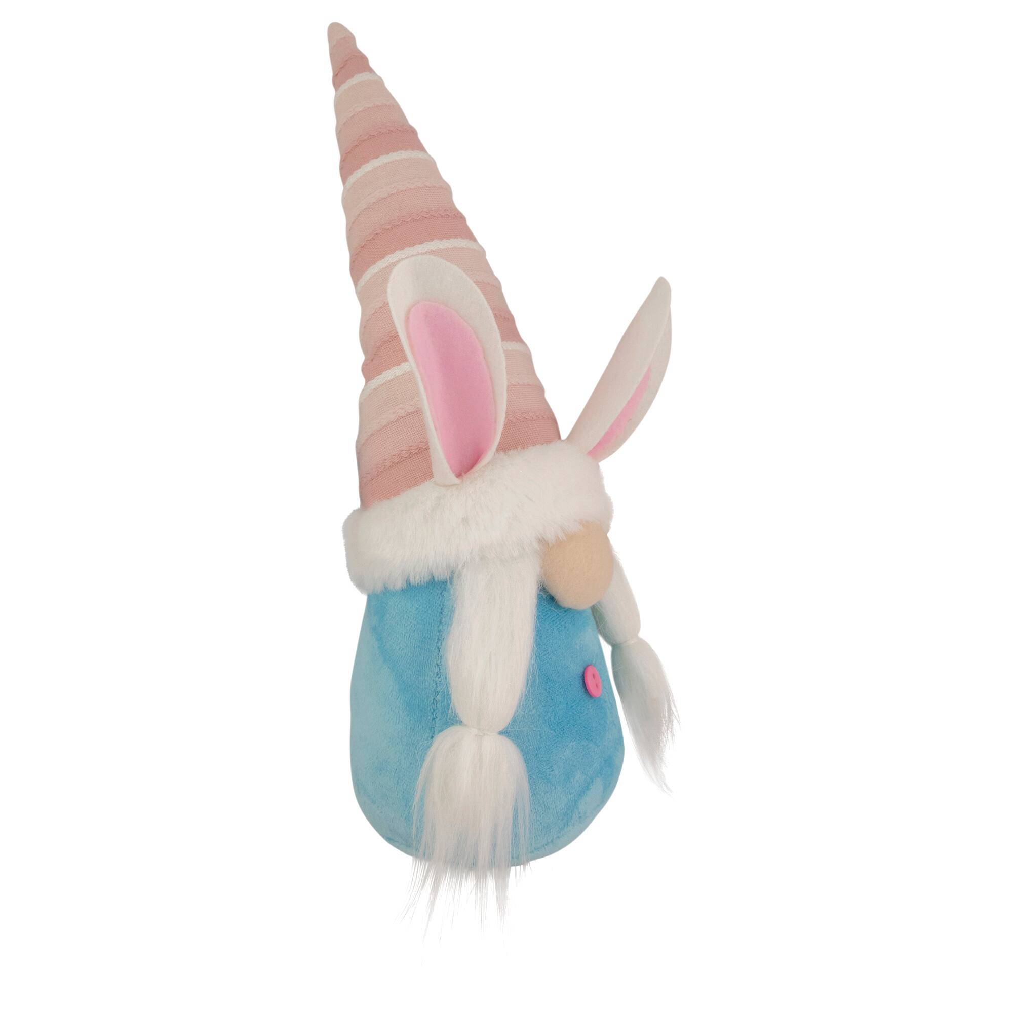 Alt View 3. Northlight - Girl Gnome with Easter Bunny Ears - 13" - Blue.