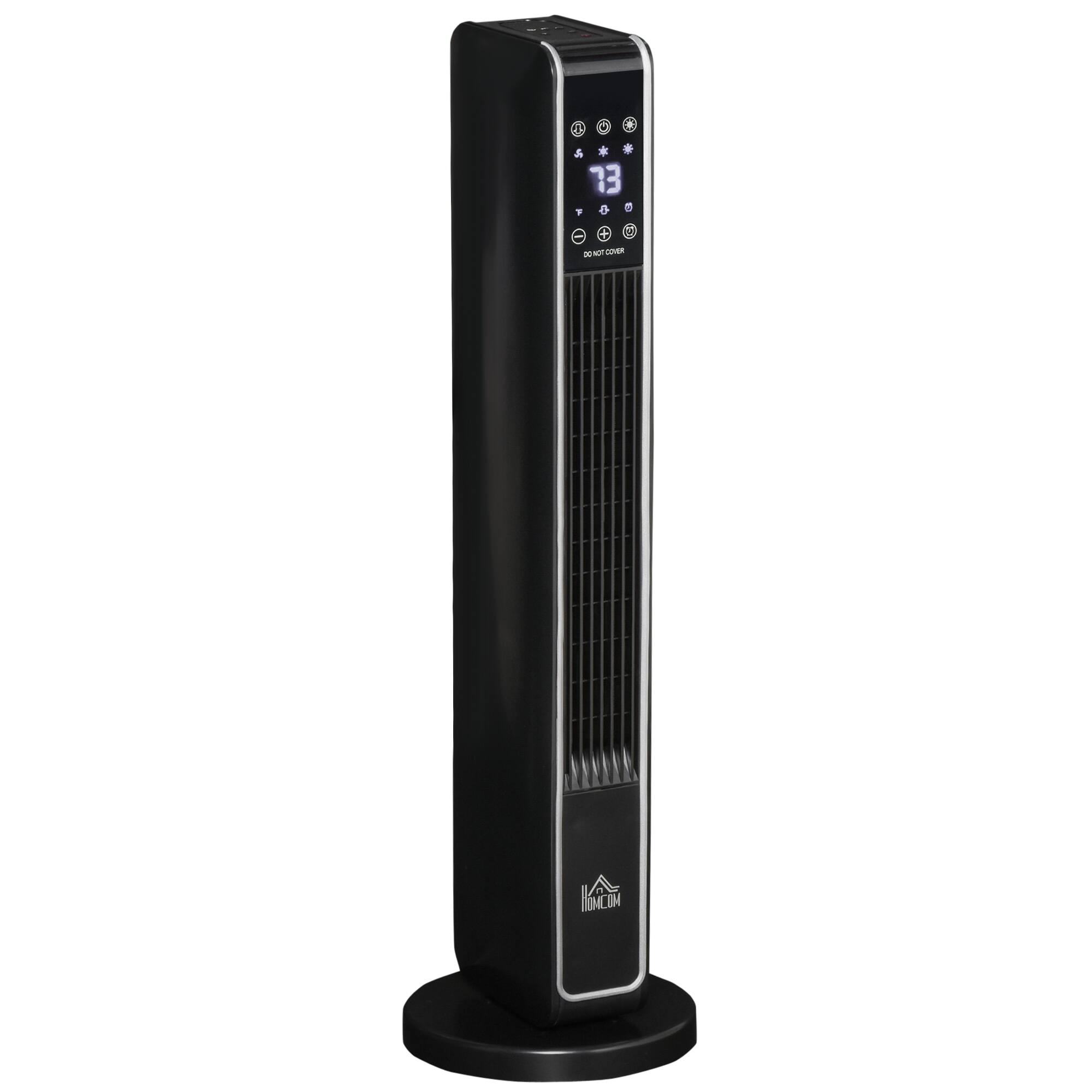 Alt View 1. Breezary - 2-in-1 Portable Electric Tower Heater with Oscillation, Remote Control, 8H Timer, 3 Modes, 750W/1500W - Black Electric Tower Heater.