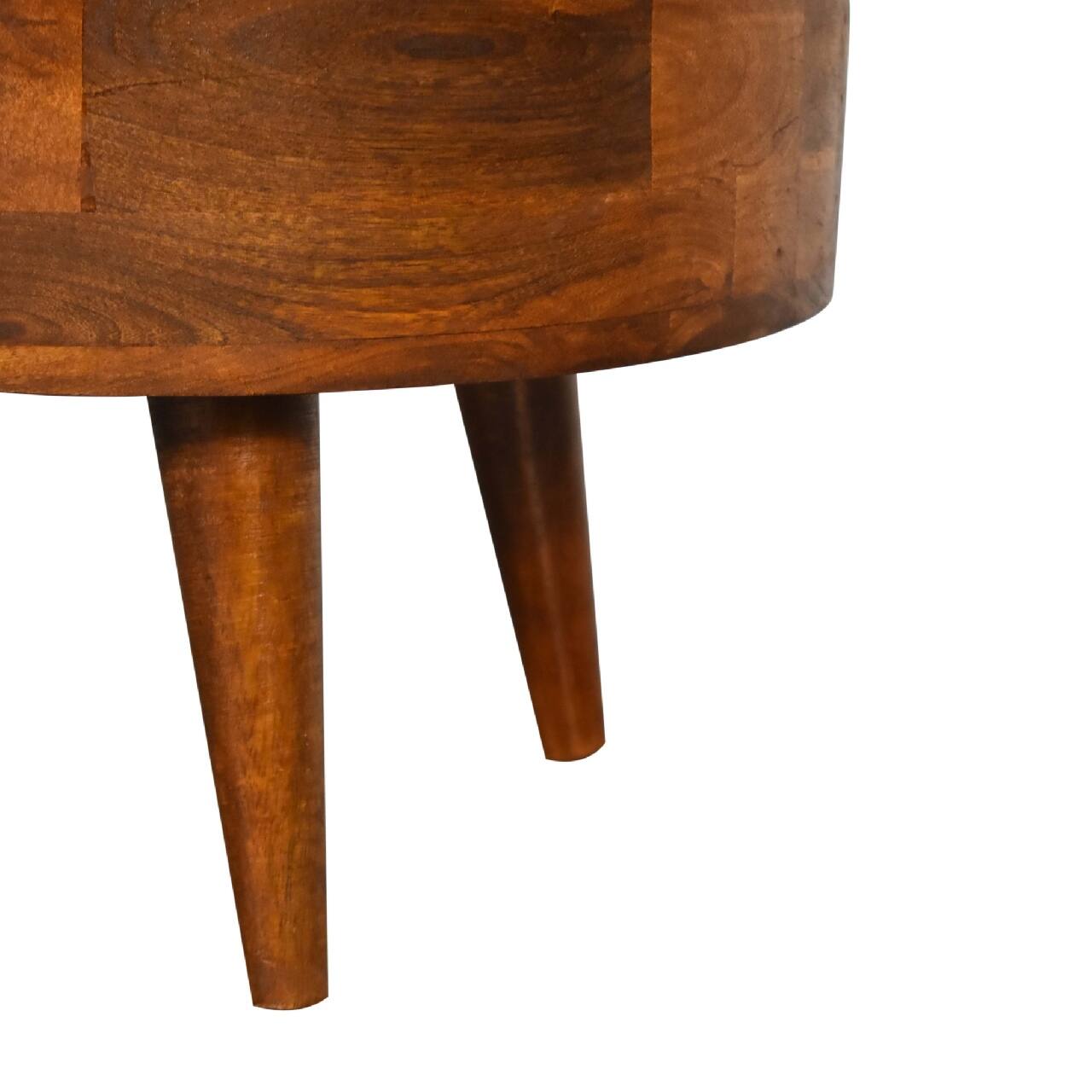 Alt View 6. Artisan Furniture - Artisan Furniture Solid Wood Mini Chestnut Rounded Coffee Table, 2 Drawers, Brown - Brown.