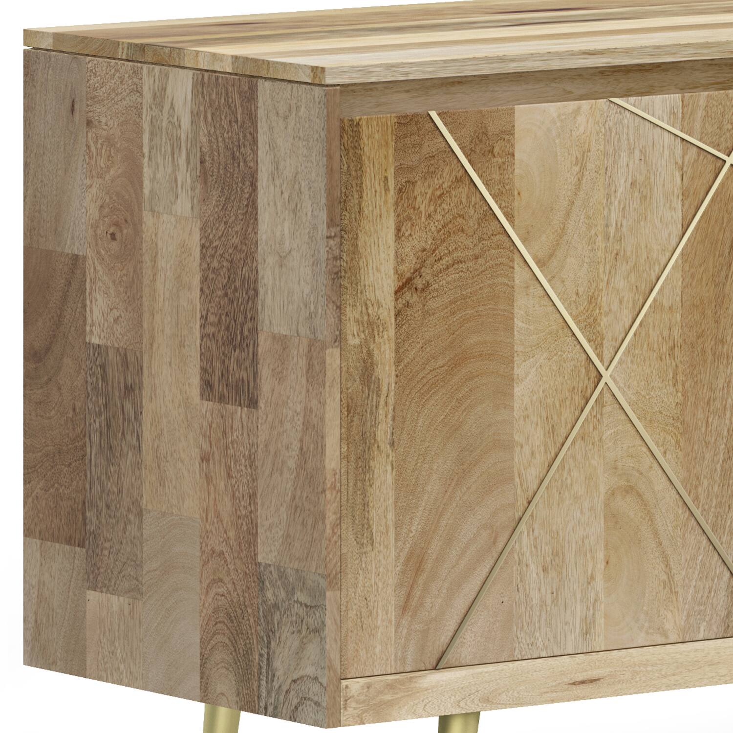 Alt View 4. Simpli Home - Jager SOLID MANGO WOOD Sideboard Buffet in Natural - Natural.