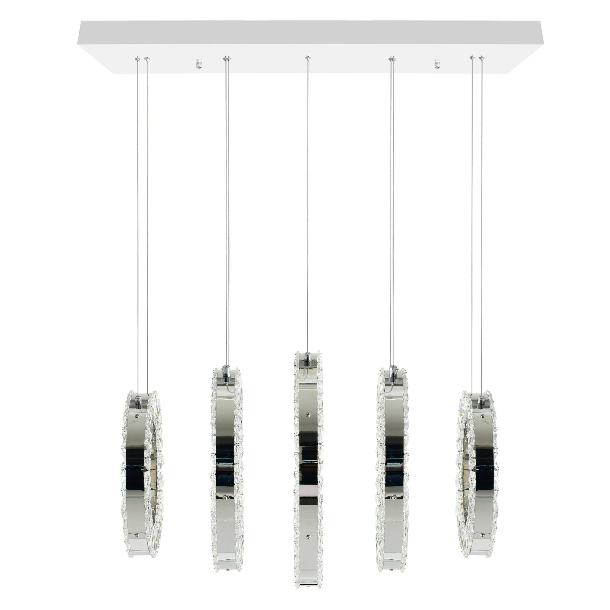 Angle. CWI Lighting - Celina LED Chandelier With Chrome Finish - Chrome.
