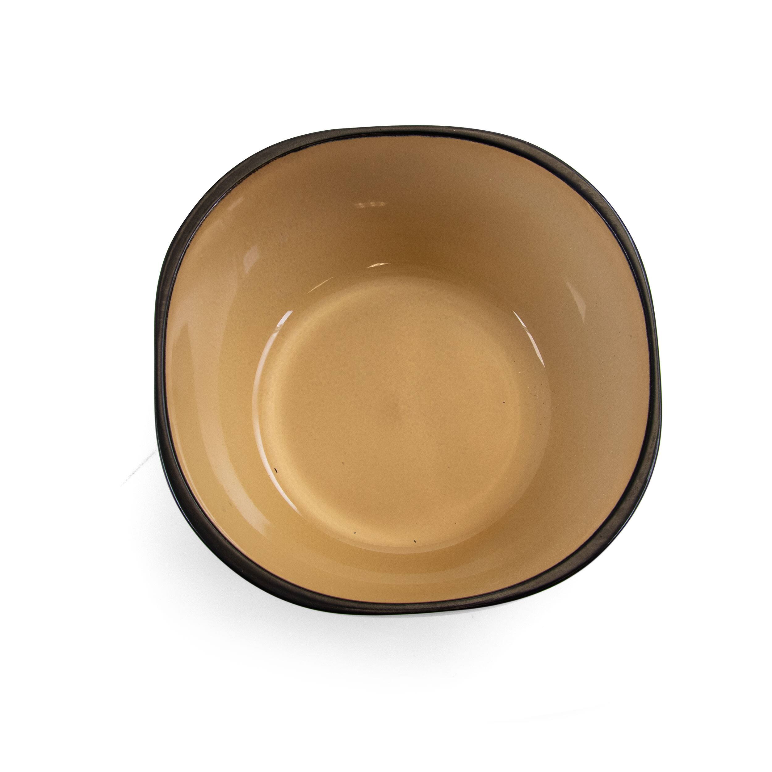 Alt View 3. Gibson - Soho Lounge 16 pc Dinnerware, Taupe Square Shape (Service for 4) - Taupe.