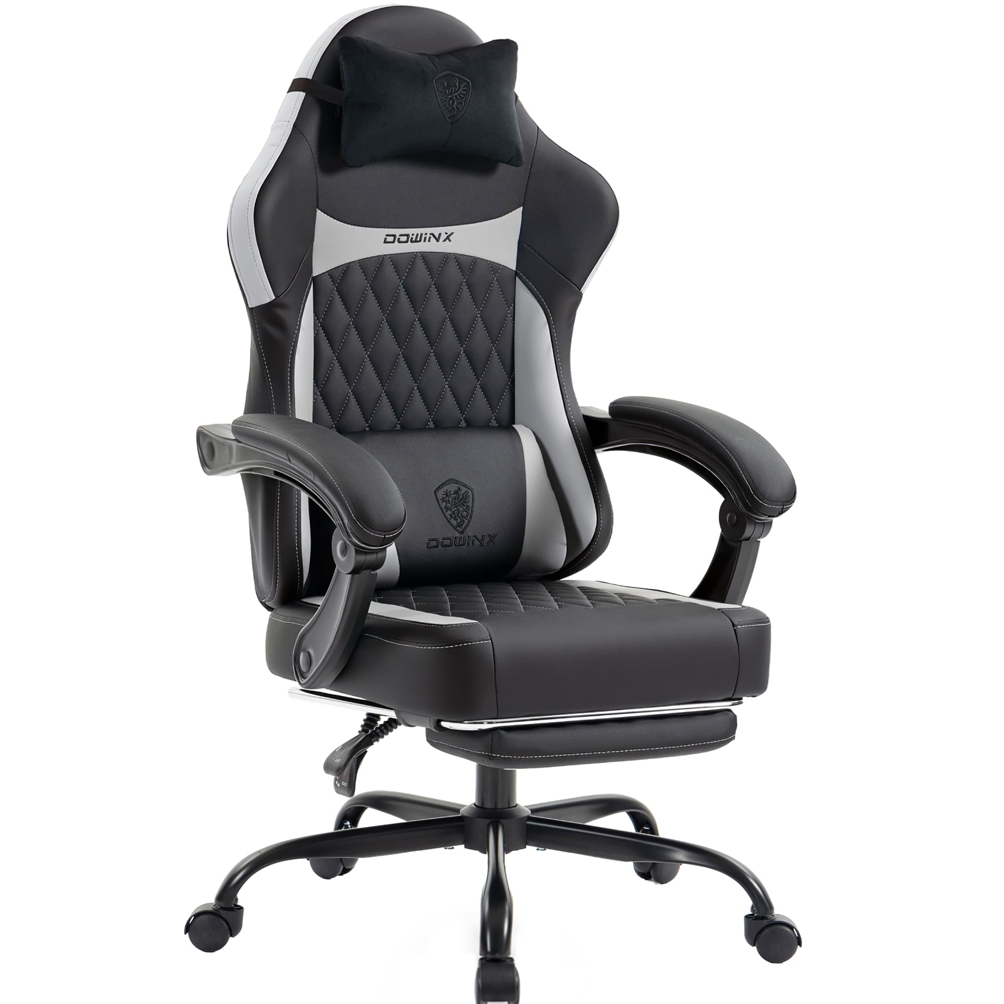 Dowinx - Ergonomic Gaming Chair with Lumbar Support, Reclining Computer Chair with High-Density Foam & Pocket Spring Cushion - Black&Gray price history on PriceWatchPro