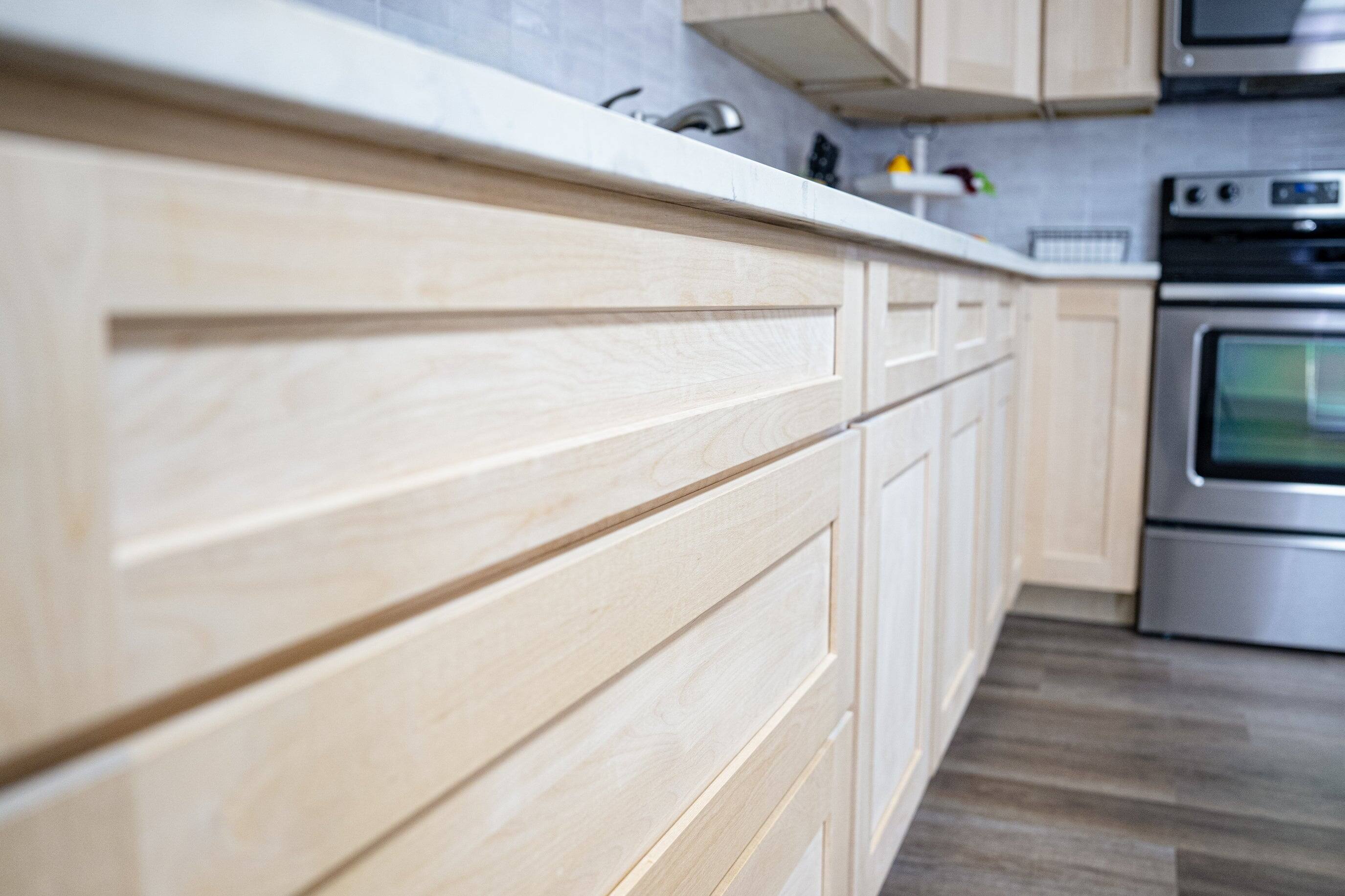 Alt View 4. Boyel Living - 30 Inch Natural Wood Unfinished Base Cabinet Versa Shaker Style - Versa Shaker.