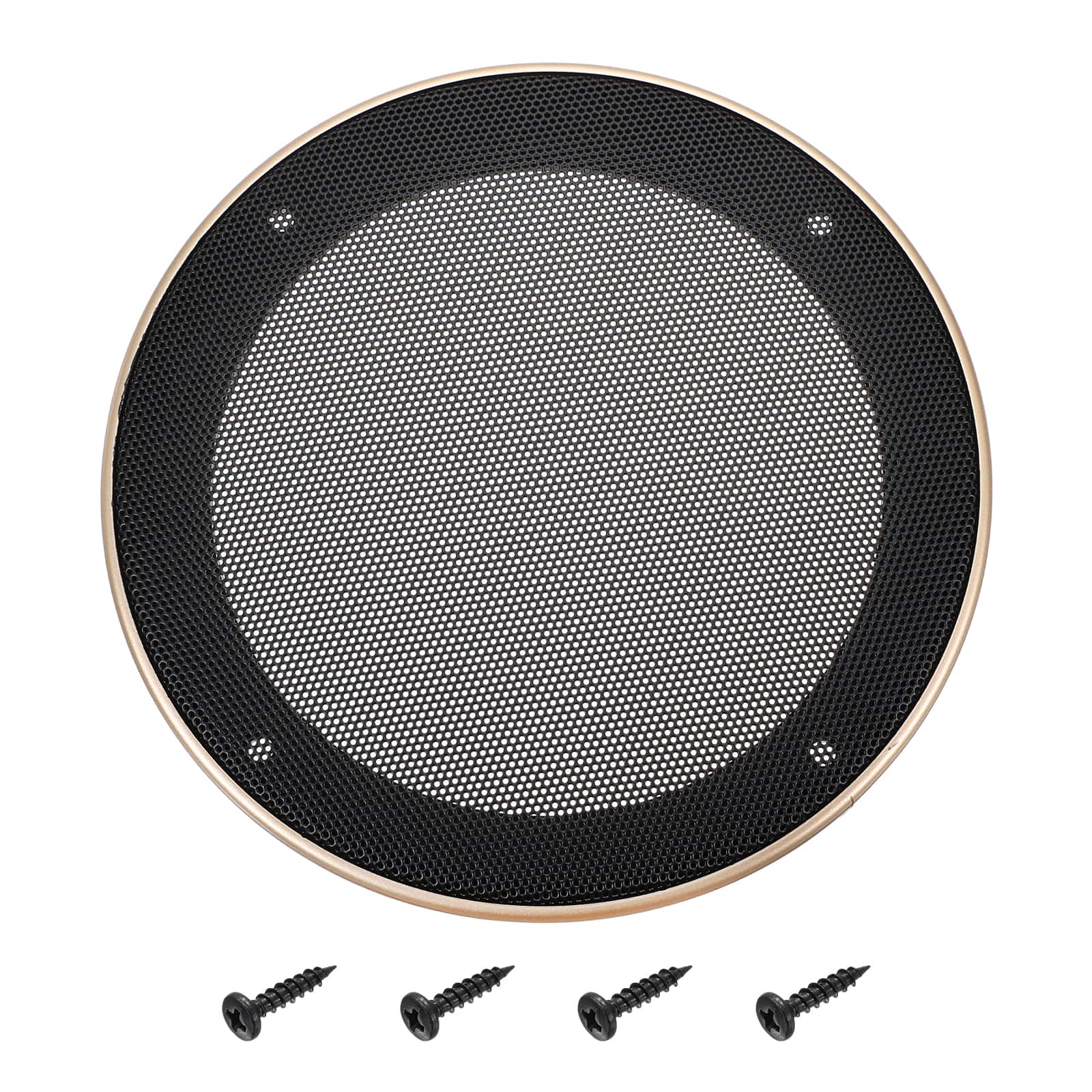Unique Bargains - Speaker Grill Mesh Cover, Metal Subwoofer Grill Guard Protector ABS Frame for Car Audio, 4 Screws Included - Black Gold price history on PriceWatchPro
