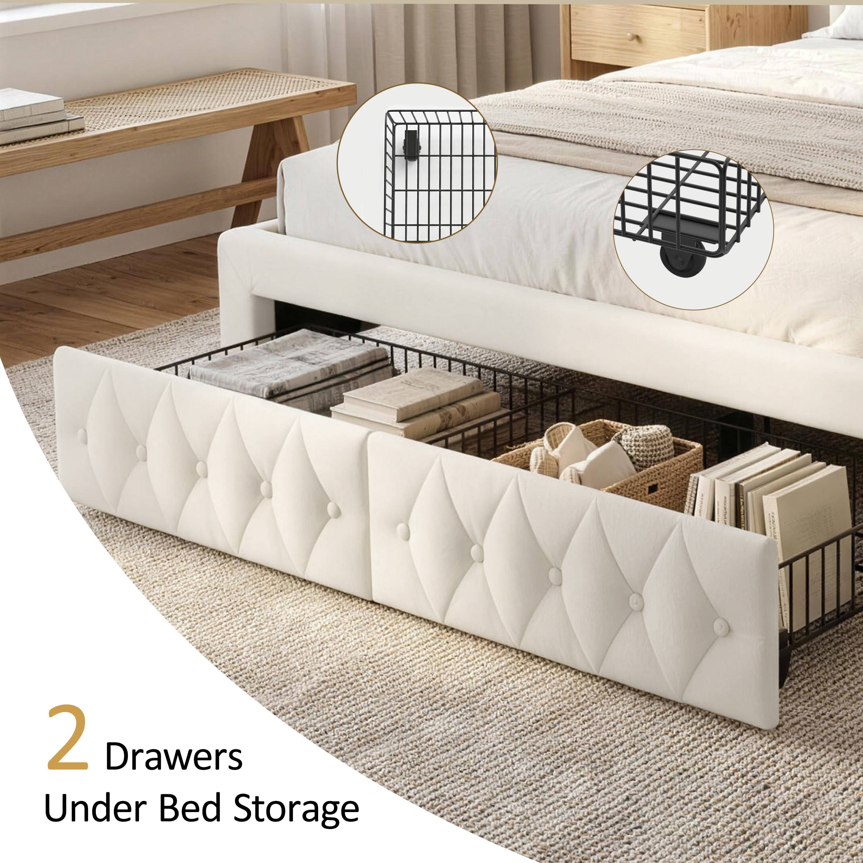 2 Drawers Under Bed Storage