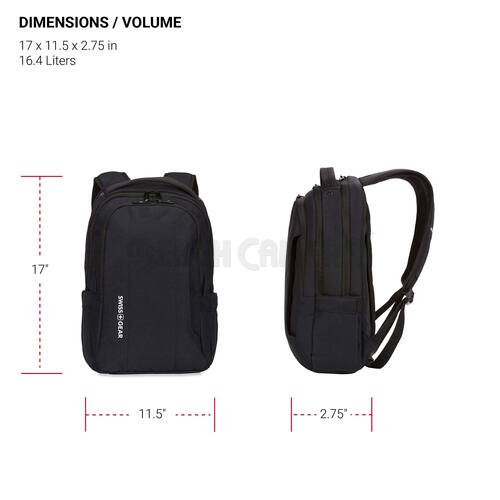 DIMENSIONS / VOLUME

17 x 11.5 x 2.75 in  
16.4 Liters

17"  
11.5"  
2.75"