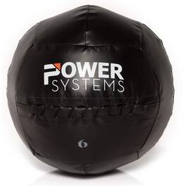 Power Systems - 14" Wall Ball (6 lb), Durable Weighted Exercise Ball with Vinyl Shell - Black