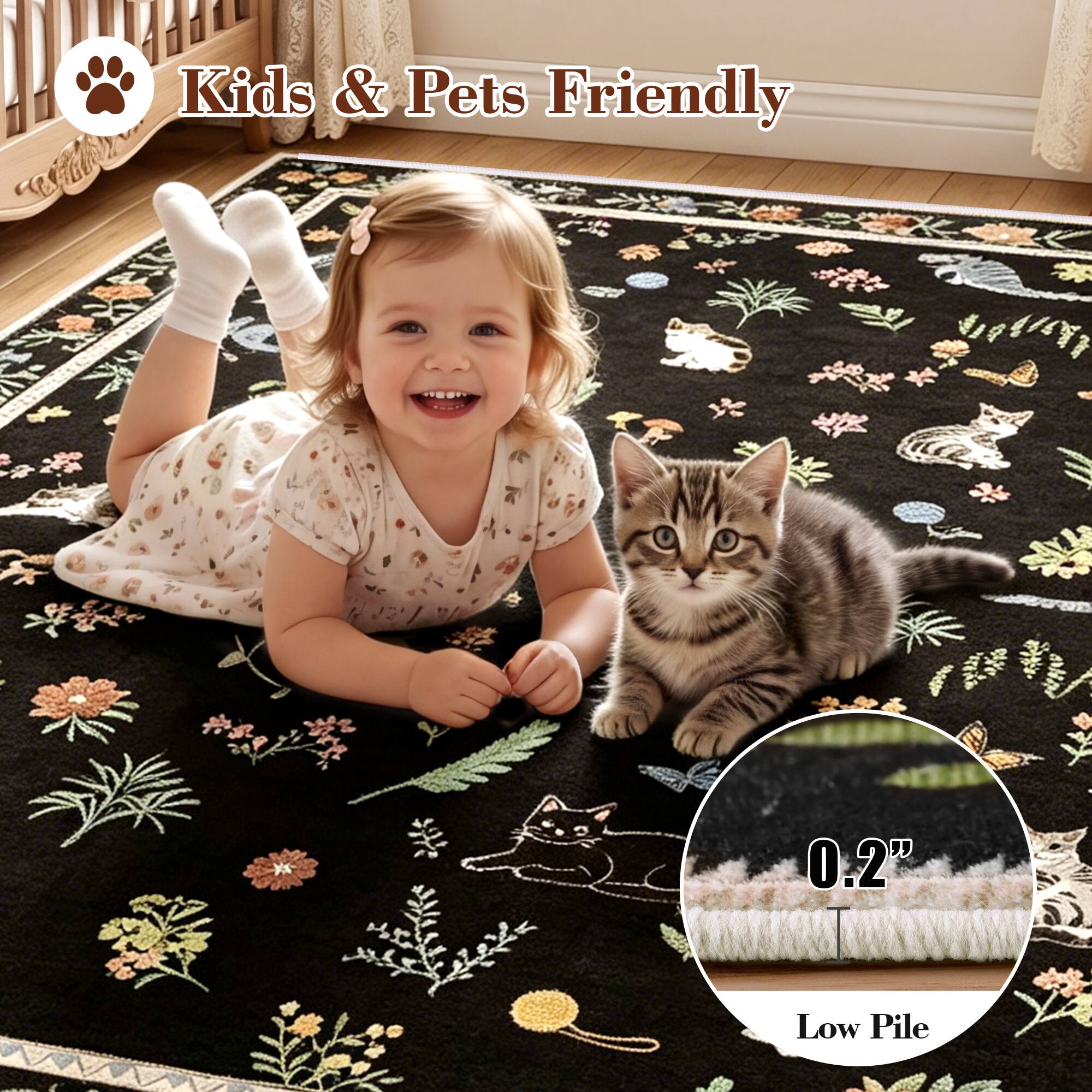 Kids & Pets Friendly

0.2" Low Pile