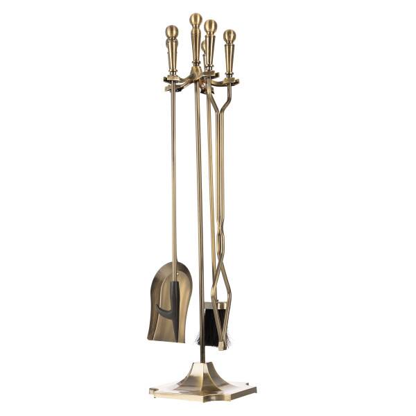 Left. Lavish Home - 5PC Indoor/Outdoor Fireplace Tool Set with Stand.