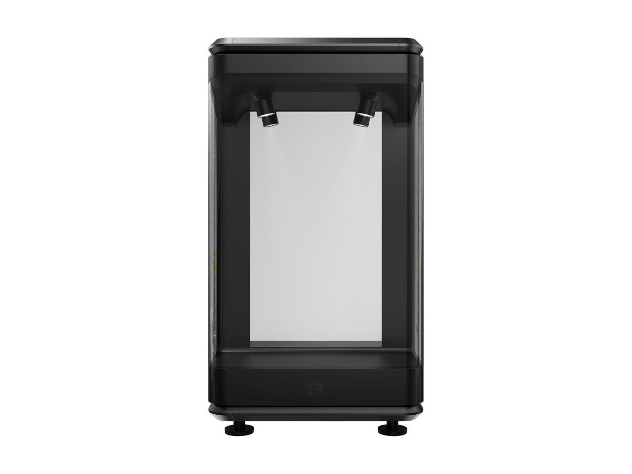 Alt View 3. Cooler Master - masterframe 360 stage mirror open-frame atx pc case, front mirrore - Black.