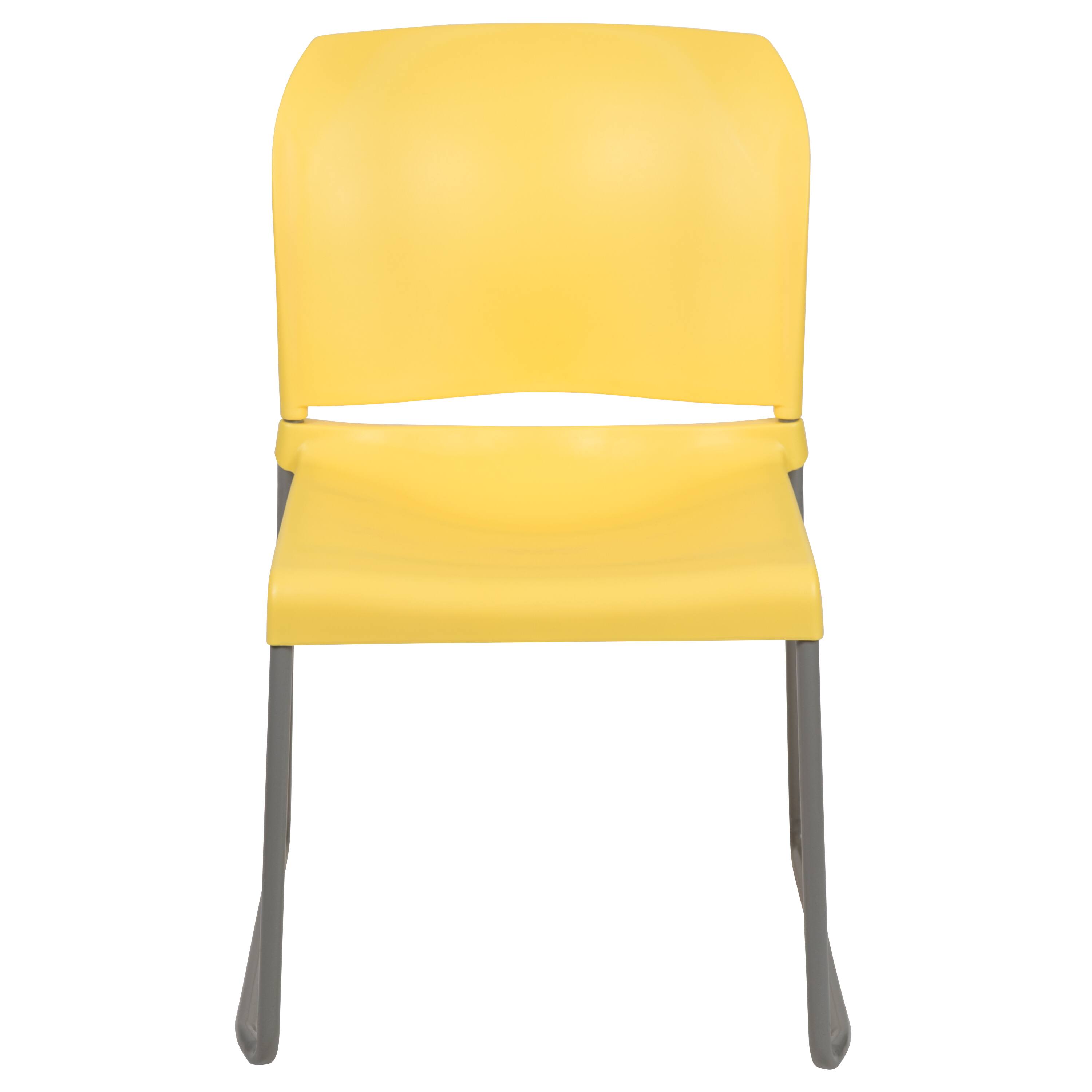Alt View 9. Emma + Oliver - Home and Office Guest Chair Full Back Contoured Sled Base Stack Chair - Yellow.