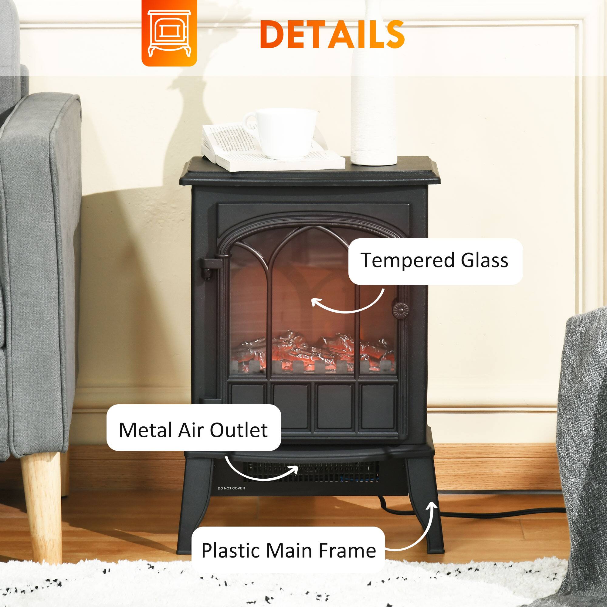 DETAILS
- Tempered Glass
- Metal Air Outlet
- DO NOT COVER
- Plastic Main Frame
