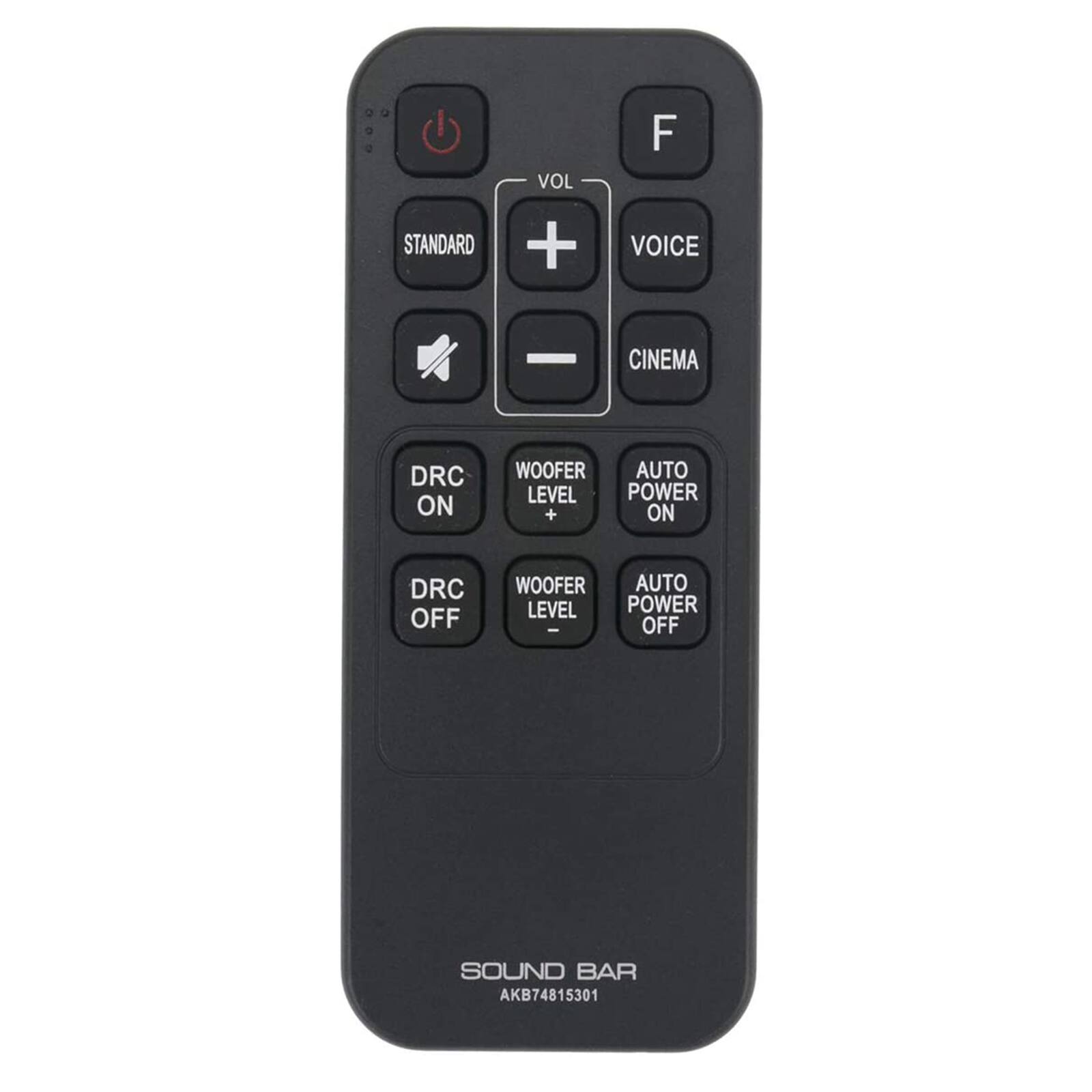 WINFLIKE - AKB74815301 Remote Control Replacement Applicable for LG Soundbar sub AKB74815311 AKB74815301 - Black