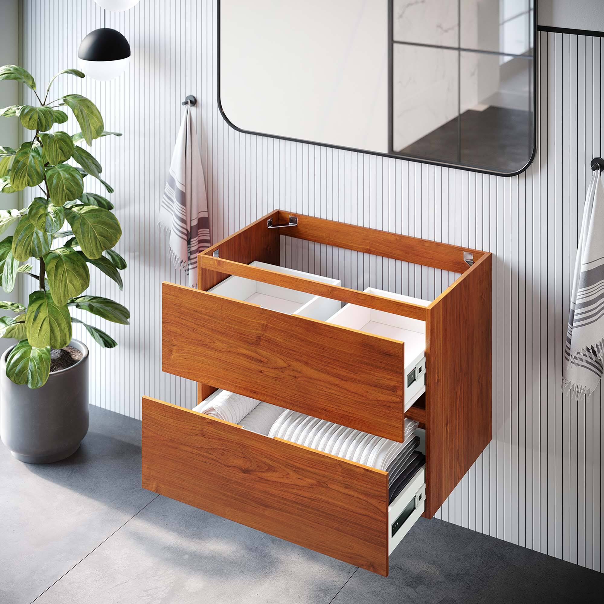 Back. Modway - Scenic Wall-Mount Bathroom Cabinet Basin Not Included by Modway - Cherry Walnut.
