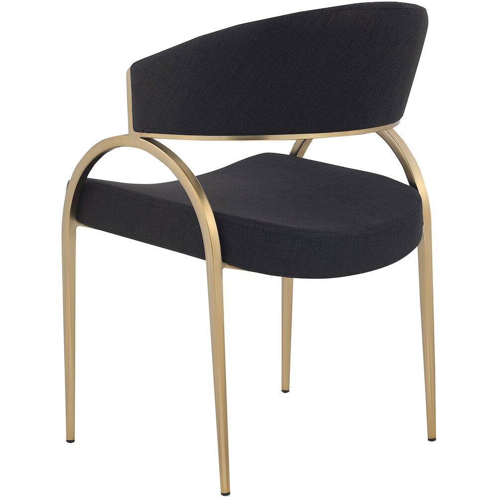 Alt View 1. Meridian Furniture - Privet Black Linen Textured Fabric Dining Chair, Set of 2 - Black.