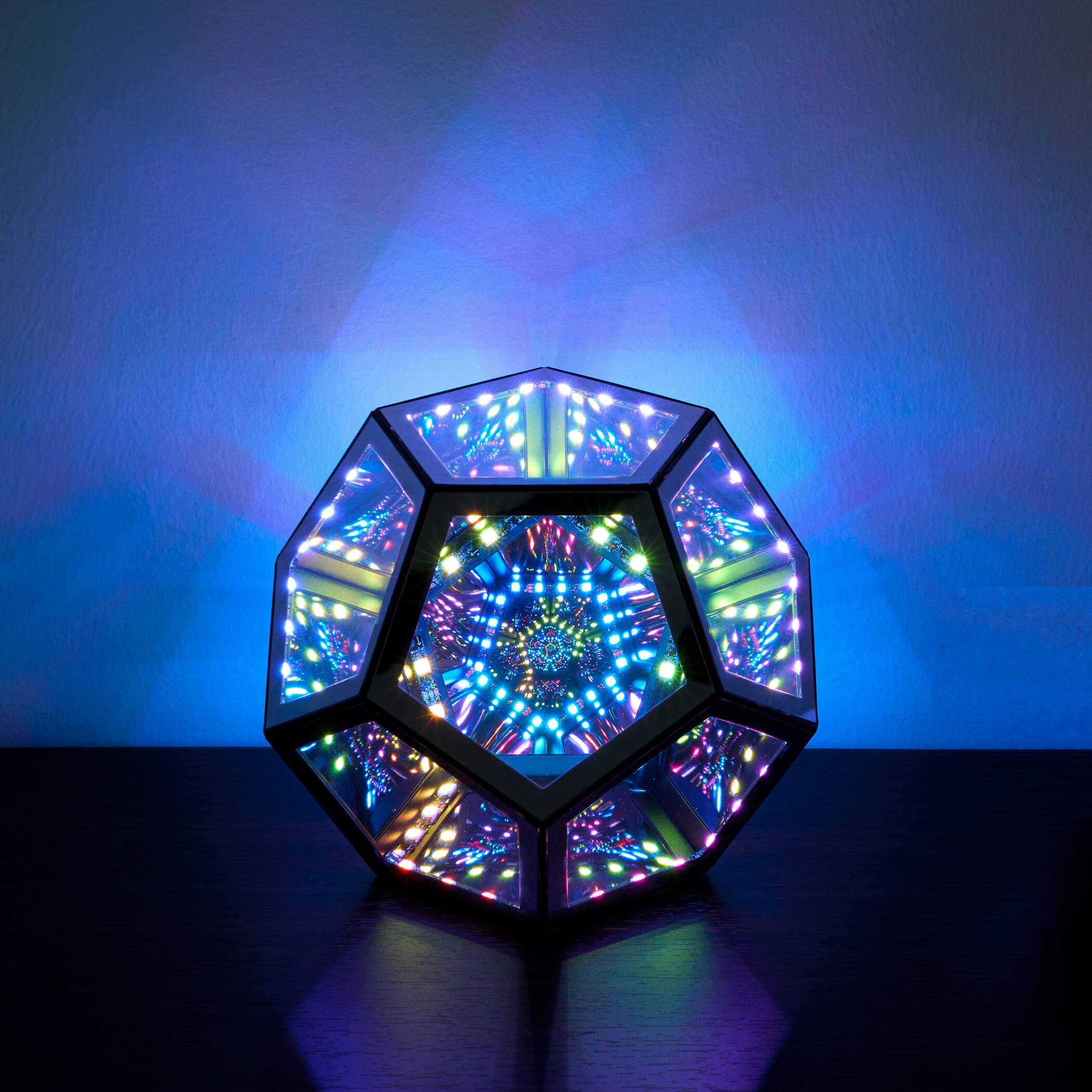 Angle. Lamp Depot - RGB Color-changing Infinity Table Lamp.