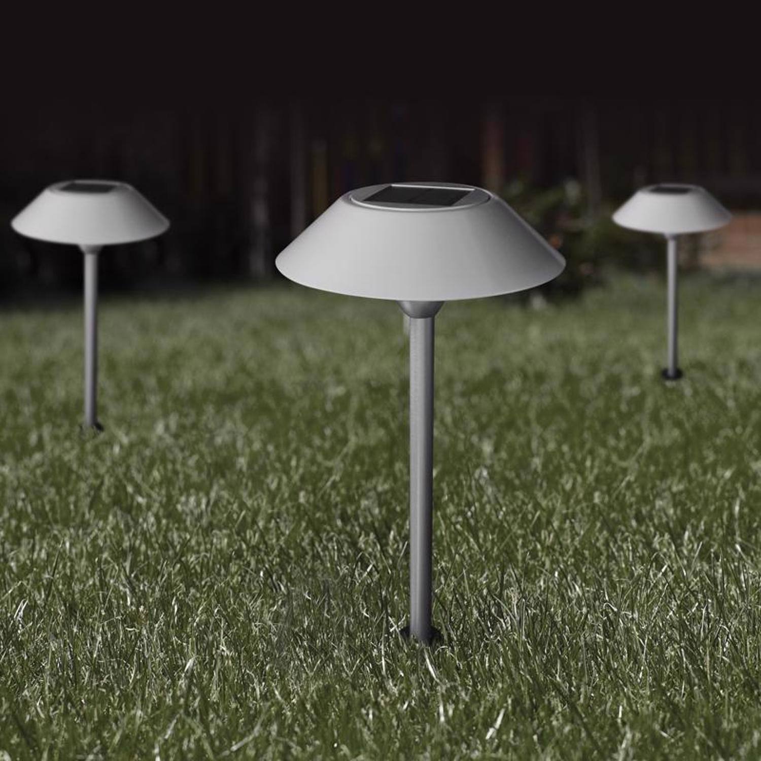 Angle. FEIT ELECTRIC - Feit OneSync Brushed Nickel Solar Powered 40 W LED Pathway Light 1 pk.