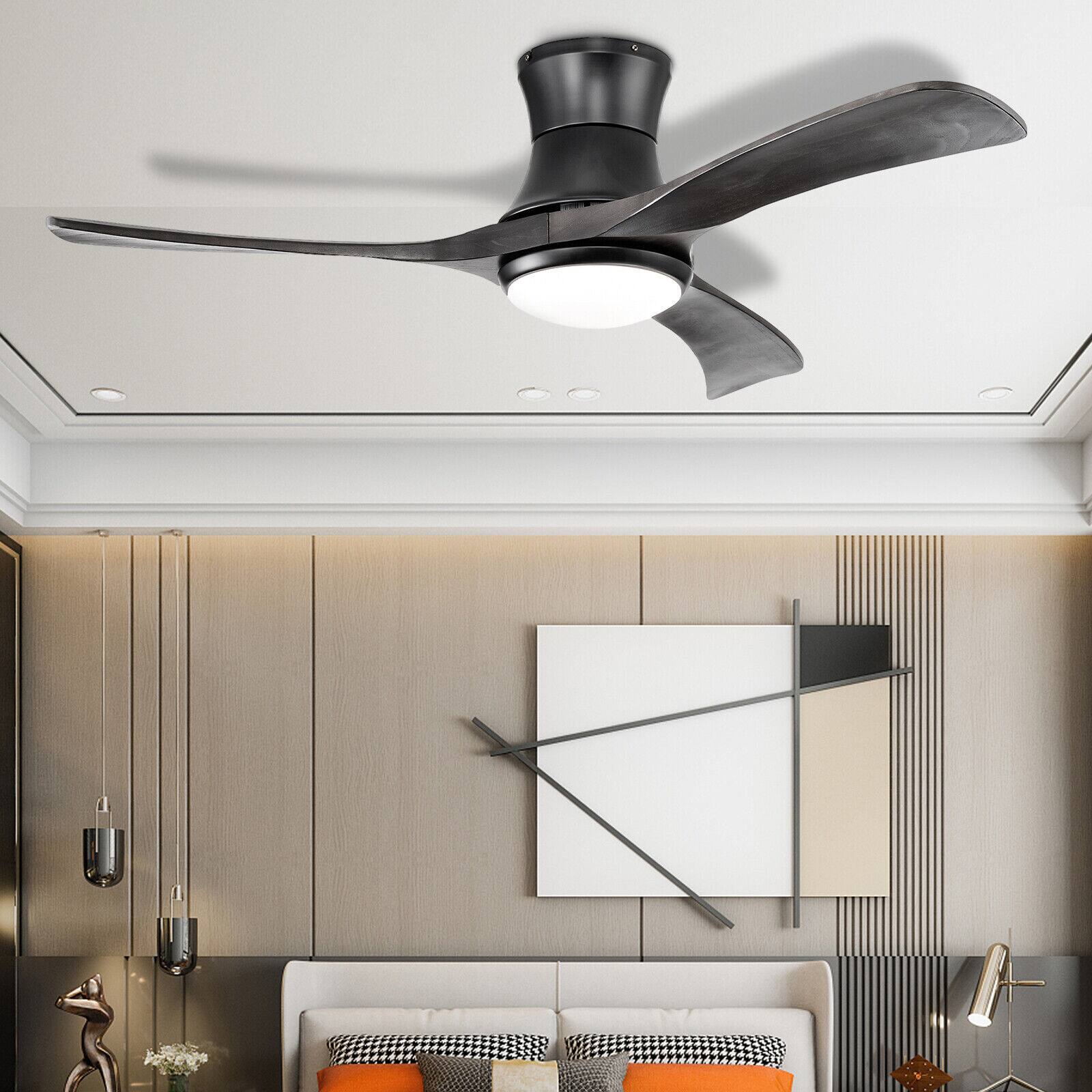 Angle. SKONYON - 52 Inch Ceiling Fan with LED Light Remote Control Quiet Motor and 6 Speed Settings - Black.
