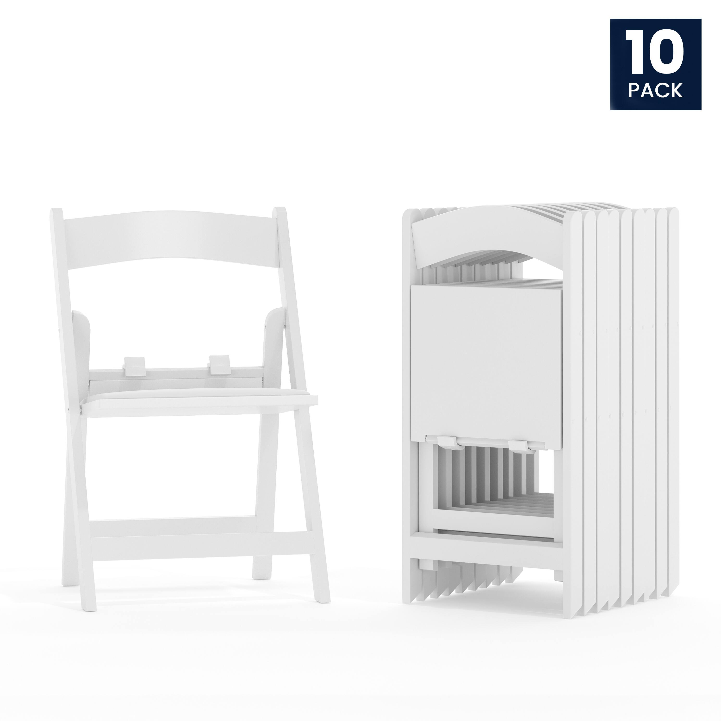 Alt View 1. Emma + Oliver - 10 Pack Kids Resin Folding Event Party Chair with Vinyl Padded Seat - White.