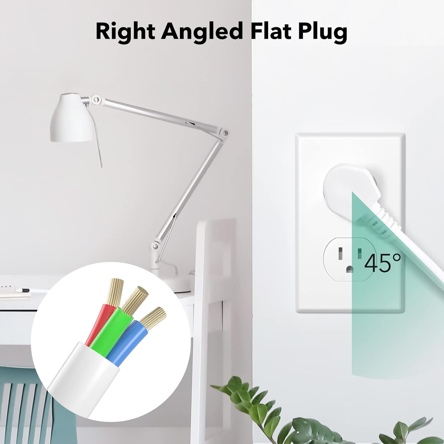 Right Angled Flat Plug 45°