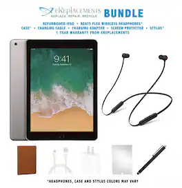 Apple - Refurbished Excellent - Bundle - 9.7-inch iPad 5th Generation (2017) Wi-Fi Only 32GB + Beats Flex + Case + Screen Protector + Stylus Pen - Space Gray