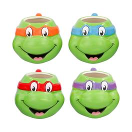 Silver Buffalo - Teenage Mutant Ninja Turtles 4-Piece Sculpted Ceramic Mug Set | 23 Ounces - Multi-Colored