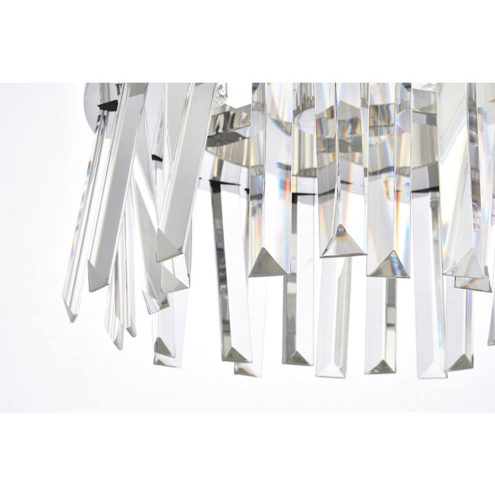 Alt View 3. Elegant Lighting - Serephina 12 inch crystal round pendant light in chrome - Chrome.