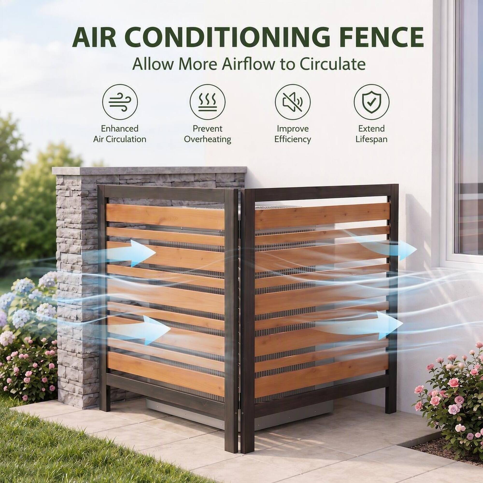 AIR CONDITIONING FENCE  
Allow More Airflow to Circulate

- Enhanced Air Circulation
- Prevent Overheating
- Improve Efficiency
- Extend Lifespan