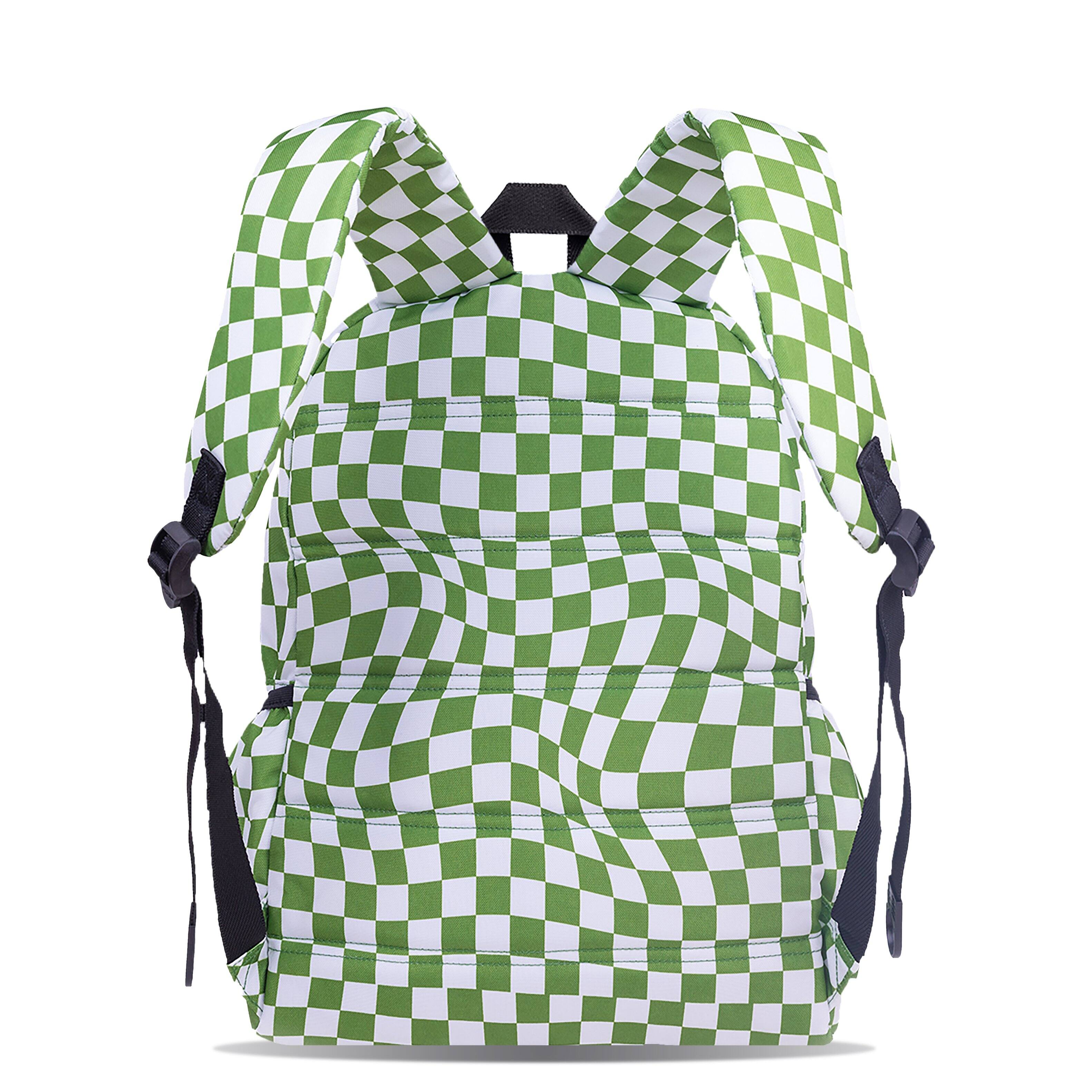 Back. J World - J World Unisex Oz 17" Daily Backpack For School And Travel - Matcha Checkers - MATCHA CHECKERS.