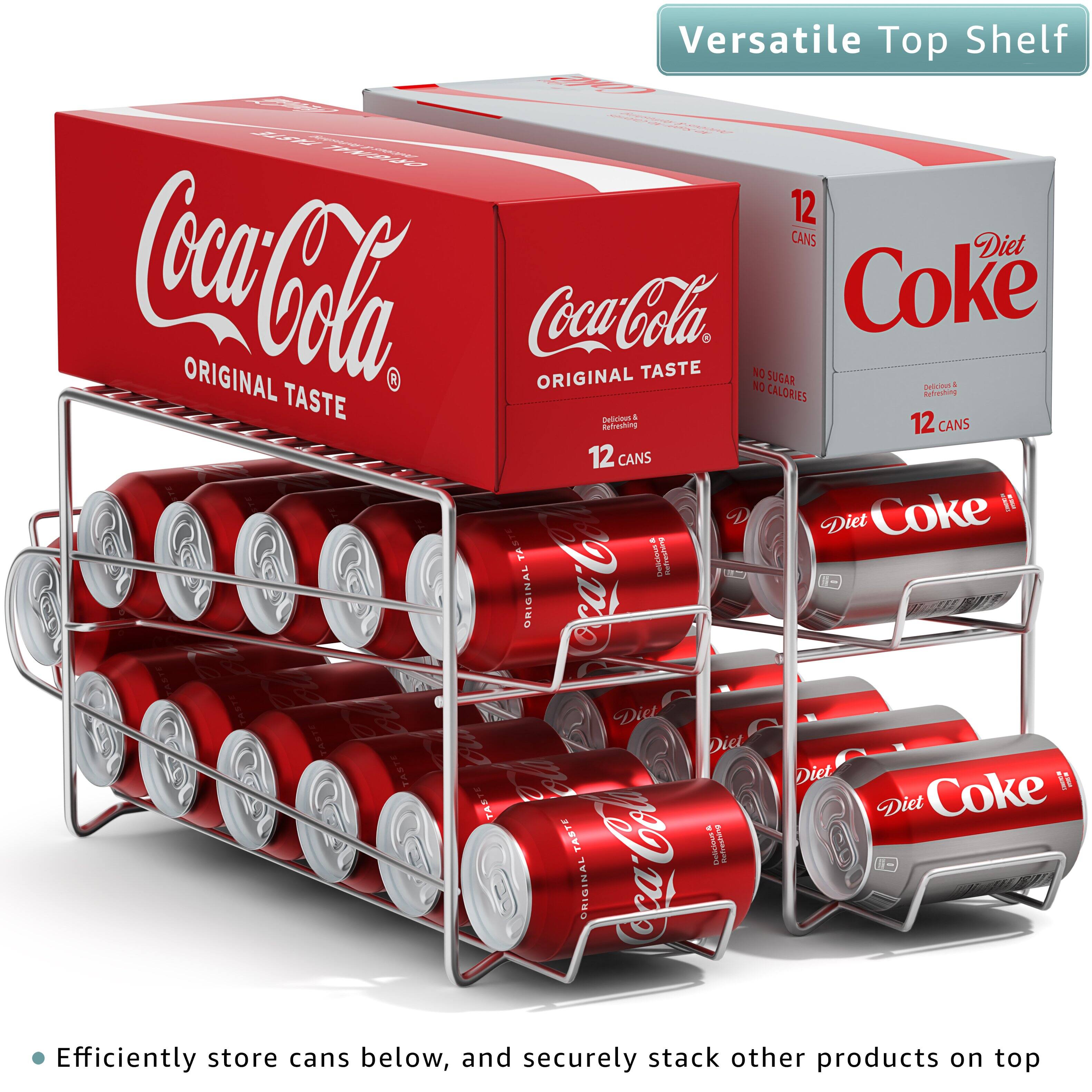 Versatile Top Shelf

Efficiently store cans below, and securely stack other products on top

- 12 CANS Diet Coca-Cola
- ORIGINAL Coca-Cola ORIGINAL TASTE
- NO SUGAR CALORIES
- Diet Coke
- 12 CANS
- Delicious & Refreshing
