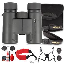 Nikon - PROSTAFF P7 8x30 Binoculars Compact Waterproof Bundle with Accessories