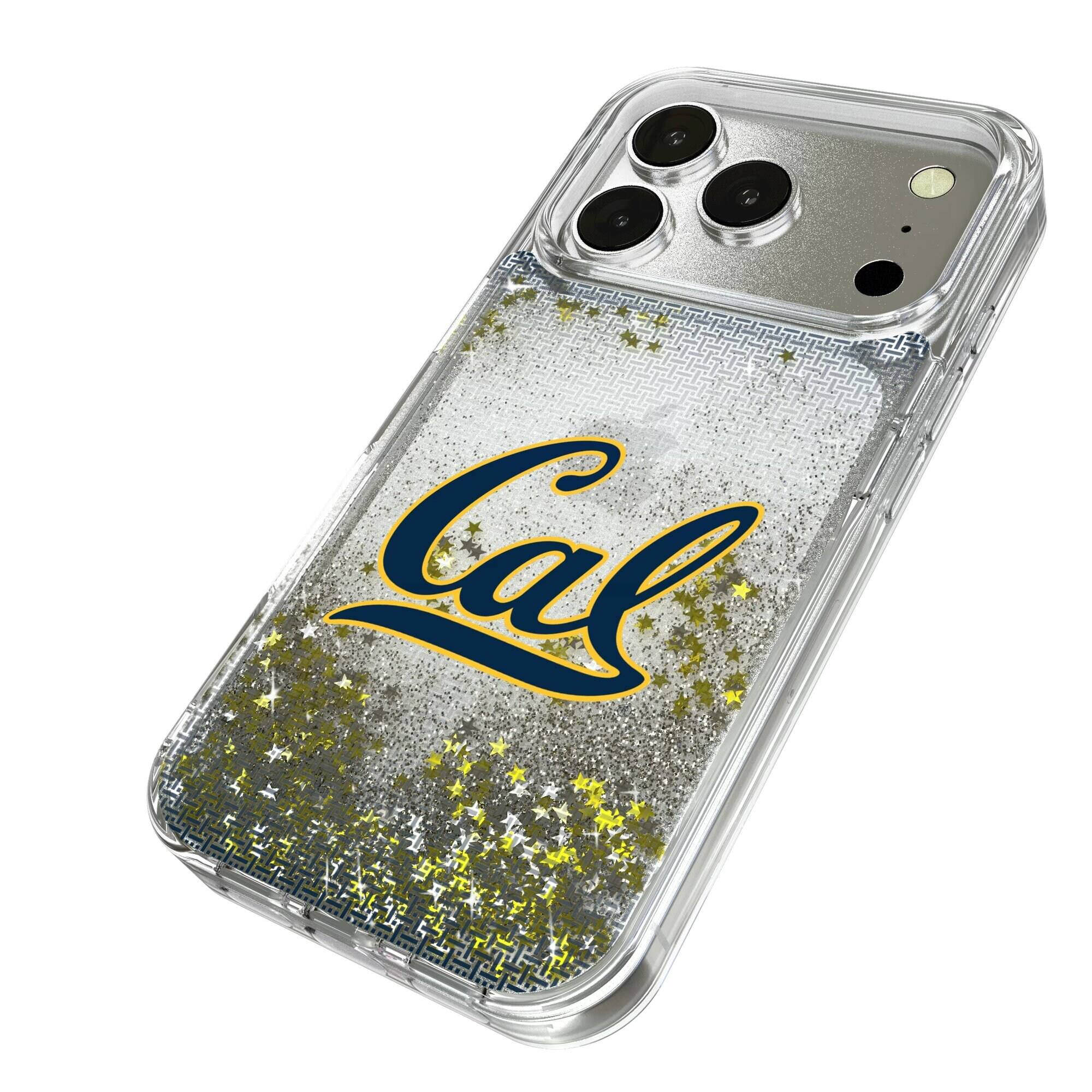Alt View 1. Keyscaper - Cal Bears Linen Logo iPhone Glitter Case - 14 Pro - Multicolor.