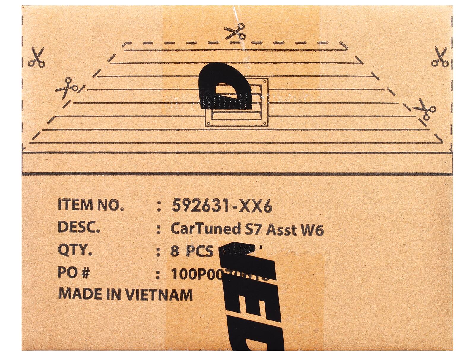 ITEM NO. : 592631-XX6  
DESC. : CarTuned S7 Asst W6  
QTY. : 8 PCS  
PO# : 100P00  
MADE IN VIETNAM