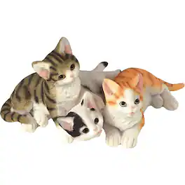 FC Design - 3.5"H Lying Wabansia Tuxedo and Tabby Cats Figurine Statue Office Desk Tabletop Home Decor Gift - Multi-Color
