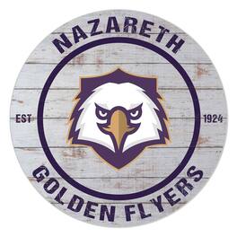 Jardine - Nazareth College Golden Flyers 20" Indoor/Outdoor Weathered Circle Sign - White