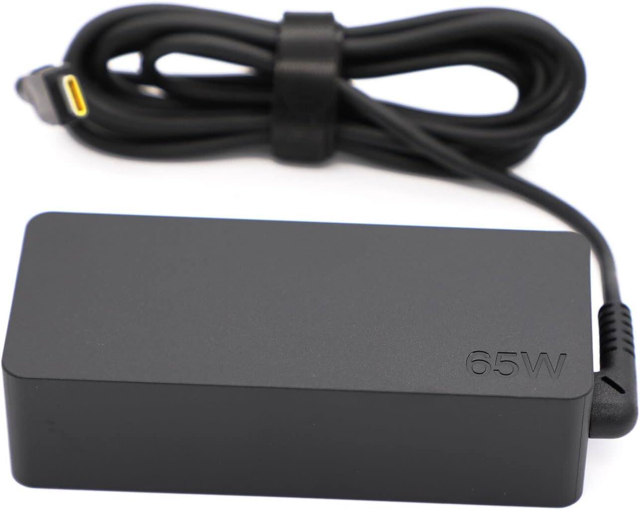 Front. Lenovo - 65W USB-C Laptop Charger AC Power Adapter for Select ThinkPad, ThinkBook and Yoga Models - Black.