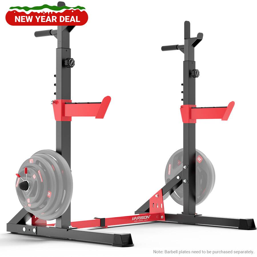 HARISON - Duty Adjustable Squat Rack,MultiFunctional Barbell & Bench Press Rack for Home Gym Half Power Rack (BBG30812) - Black price history on PriceWatchPro