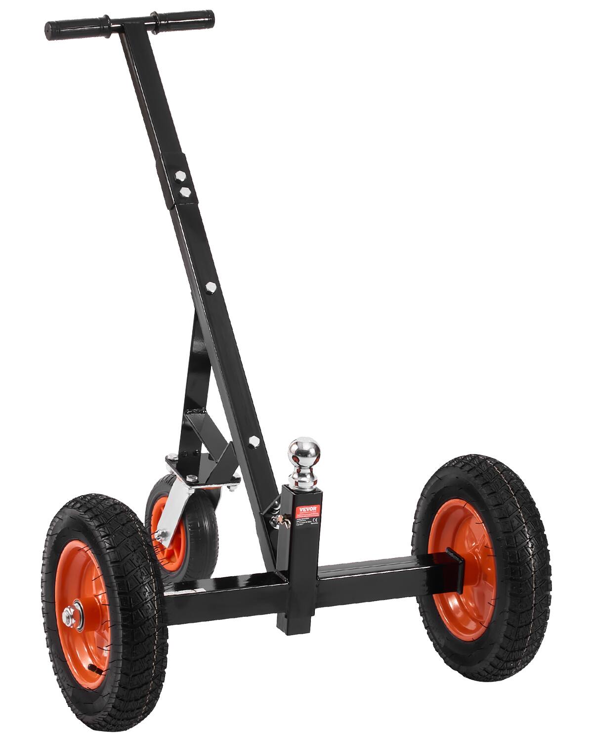 Alt View 5. VEVOR - Heavy-Duty Trailer Dolly, 1000lbs Tongue Weight Capacity, Carbon Steel Trailer Mover with 2 inch Ball, 14 inch Tires - Black,Orange.