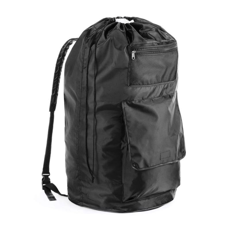 Angle. Whitmor - Whitmor Duraclean Black Polyester Collapsible Laundry Bag - Black.