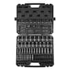 Front. VEVOR - 3/8" Drive Impact Socket Set, SAE 1/4"-3/4" and Metric 6-19mm 90 Piece Socket Set, 6 Point Cr-Mo Alloy Steel - Black.