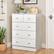 Front. Winado - Modern Wood 5 Drawer Dresser Chest of Drawer Nightstand Anti-Tipping Device Metal Handle for Bedroom Living Room Hallway - White.